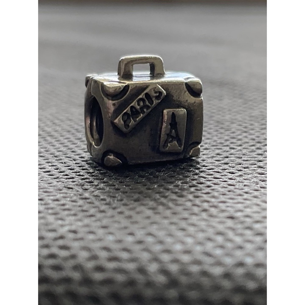 retired Pandora sterling silver "Paris Adventure" suitcase charm ALE 925